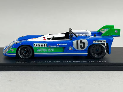1:43 Spark 43LM72 Matra-Simca MS670 Le Mans 24H Winner 1972 #15 H. Pescarolo / G. Hill