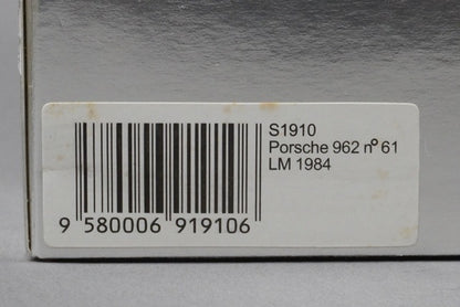 1:43 SPARK S1910 Porsche 962 Le Mans 1984 #61 model car