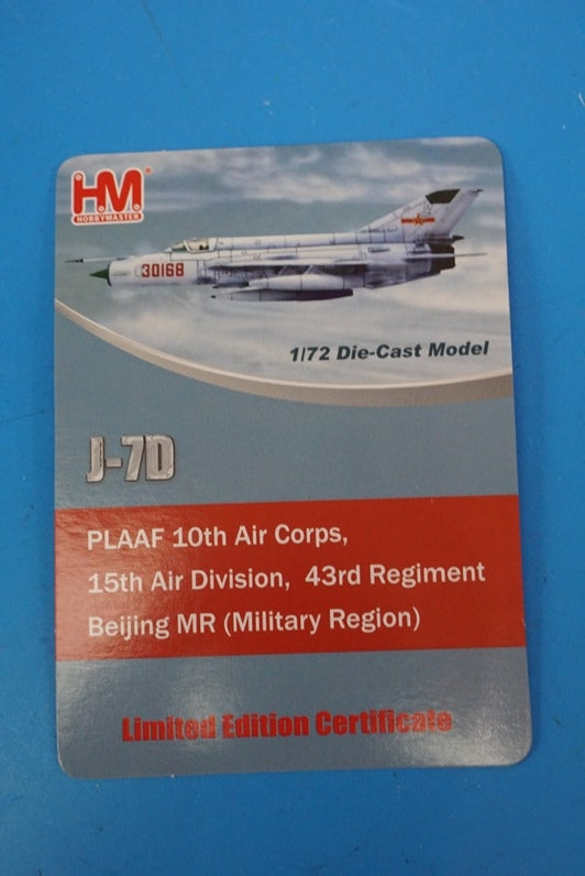 1:72 J-7D MIG-21PF China Air Force Early Type HA0128 Hobby Master