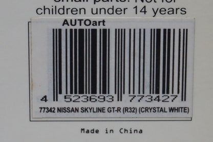 1:18 AUTOart 77342 Nissan Skyline GT-R (R32) Crystal White model car