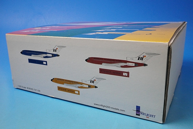 1:200 B727-100 Braniff International Red Jellybean N7296 IF721017 INFLIGHT airplane model