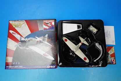 1:72 Mitsubishi A6M2 Zero Type 21 Carrier Fighter IJN Flight Sergeant Hirano aboard the aircraft carrier Akagi AI-154 AA33108 Corgi airplane model