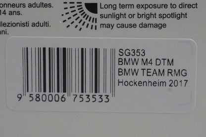 1:43 Spark SG353 BMW M4 DTM Team RMG Hockenheim 2017 #11 M. Wittmann