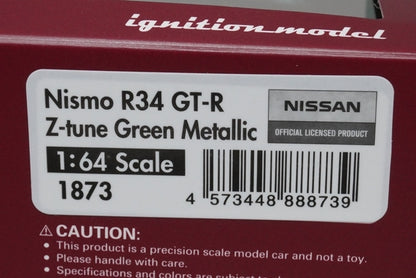 1:64 Ignition model IG1873 Nissan NISMO R34 GT-R Z-tune Green Metallic model car