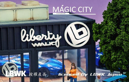 110036 Magic City 1:64 [30x40x17cm] LB LBWK Diorama Shop area LED light included *Figures and minicars are not included.