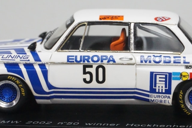 1:43 SPARK SG039 BMW 2002 Hockenheim Winner 1974 #50 J. Obermoser model car