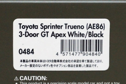 1:43 ignition model IG0484 Toyota Sprinter Trueno(AE86) 3 door GT Apex White / Black