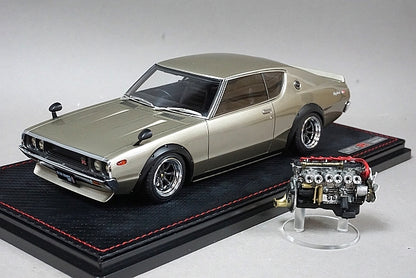 1:18 ignition model IG1847 Nissan Skyline 2000 GT-R (KPGC110) Silver w/Engine