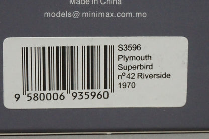 1:43 SPARK S3596 Plymouth Superbird #42 Riverside 1970 model car