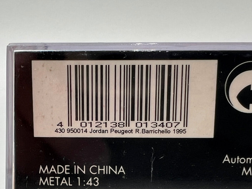 1:43 MINICHAMPS 430950014 Jordan Peugeot EJR 195 #14 R.Barrichello model car