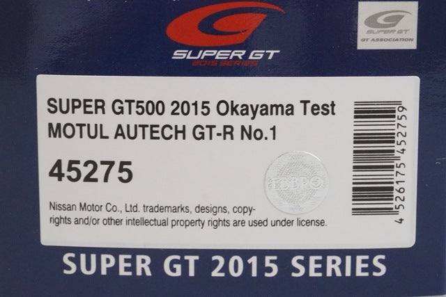 1:43 EBBRO 45275 MOTUL AUTECH GT-R Super GT500 Okayama Test 2015 #1 model car