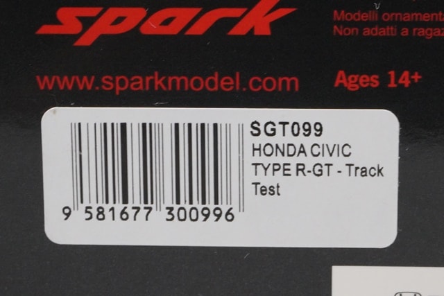 1:43 SPARK SGT099 Honda Civic Type R-GT Track Test #99 model car