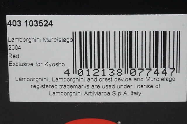 1:43 MINICHAMPS 403103524 KYOSHO Lamborghini Murcielago 2004 Red