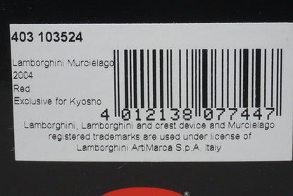 1:43 MINICHAMPS 403103524 KYOSHO Lamborghini Murcielago 2004 Red