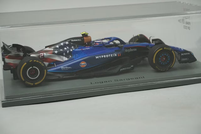 1:43 Spark S8918 Williams Racing FW45 United States GP 10th 2023 #2 L. Sargent