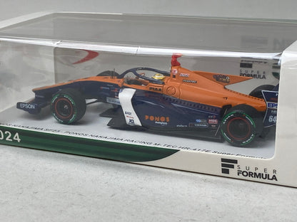 1:43 Spark SFJ042 PONOS NAKAJIMA SF23 Racing M-TEC HR417E Super Formula 2024 #64 model car