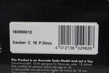 1:18 MINICHAMPS 180990012 Red Bull Sauber Petronas C18 1999 #12 P. Diniz model car