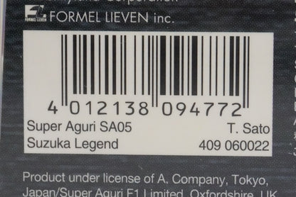 1:43 MINICHAMPS 409060022 Suzuka Legend Super Aguri Honda SA05 2006 #22 model car