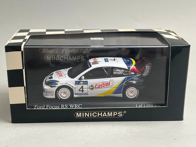 1:43 MINICHAMPS 400038374 Ford Focus RS WRC Acropolis Rally 2003 #4 M. Martin M. Park model car