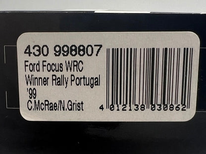 1:43 MINICHAMPS 430998807 Ford Focus WRC Portugal Rally 1999 #7 C. McRae N. Grist model car