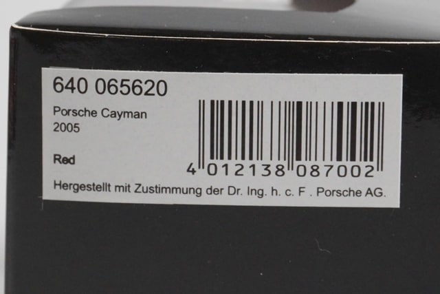 1:64 MINICHAMPS 640065620 Porsche Cayman Red model car