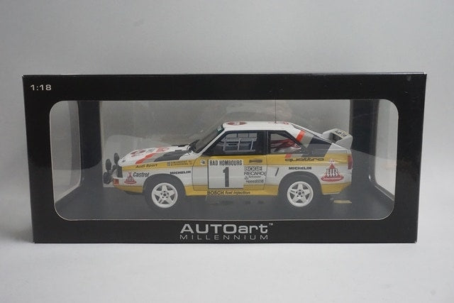 1:18 AUTOart 88501 Audi Sport Quattro Monte Carlo Rally 1985 #1 S. Blomqvist B. Cederberg