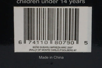 1:18 AUTOart 80790 Subaru Impreza WRC Monte Carlo Rally 2007 #7 P. Solberg