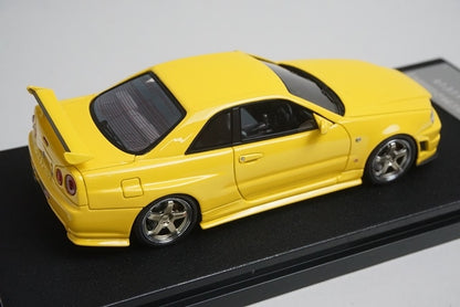 1:43 HPI 8400 Mirage Nissan NISMO R34 GT-R S-tune Lightning Yellow model car