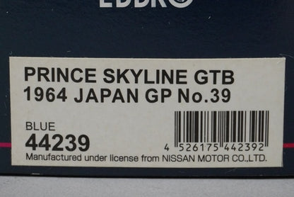 1:43 EBBRO 44239 Nissan Prince Skyline GTB Racing Japan GP 1964 #39 model car