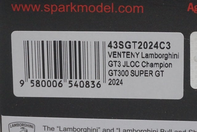 1:43 Spark 43SGT2024C3 VENTENY Lamborghini GT3 JLOC Champion GT300 Super GT 2024 #88 model car