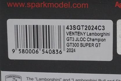 1:43 Spark 43SGT2024C3 VENTENY Lamborghini GT3 JLOC Champion GT300 Super GT 2024 #88 model car