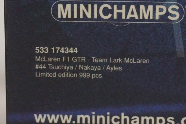 1:43 MINICAHMPS 533174344 McLaren F1 GTR Le Mans 1997 #44 model car