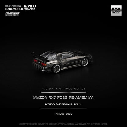 [ Pre-order ] PRDC008 POP RACE 1:64 Mazda RX7 (FC3S) RE-AMEMIYA Dark Chrome
