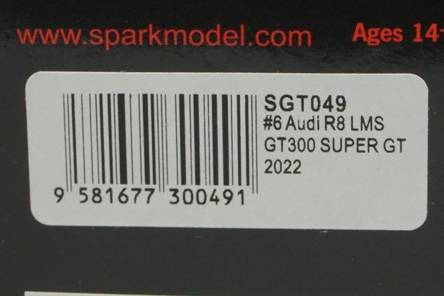 1:43 Spark SGT049 Audi R8 LMS GT300 Super GT 2022 #6 Yoshiaki Katayama / R. Melli