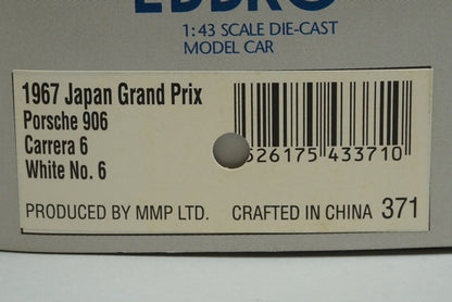 1:43 EBBRO 43371 Porsche 906 Carrera 6 Japanese GP 1967 #6 White model car