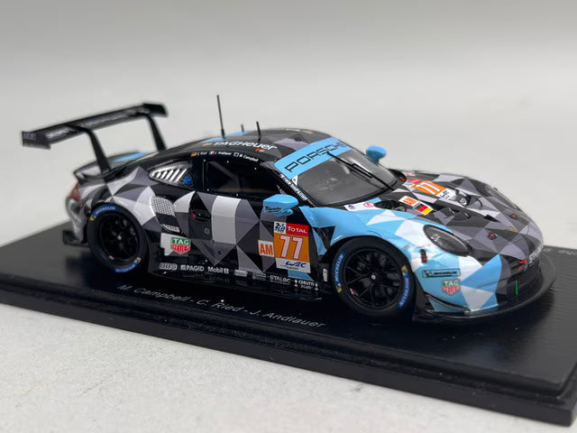 1:43 Spark S7039 Porsche 911 RSR Dempsey Proton Racing LMGTE Am class Le Mans 24 Hours Winner 2018 #77