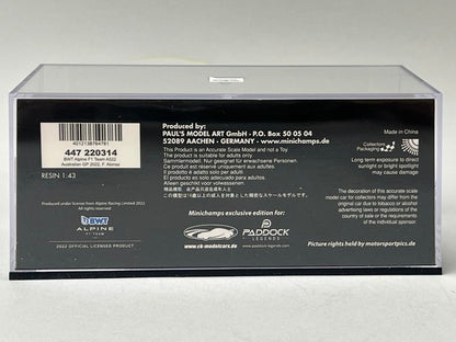 1:43 MINICHAMPS 447220314 BWT Alpine F1 A522 Australian GP 2022 #14 F. Alonso