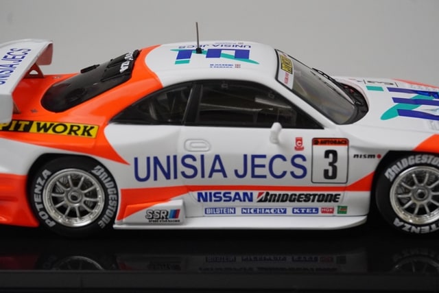 1:43 EBBRO 44194 Nissan Unisia Jex Skyline JGTC 1998 #3 White/Orange model car