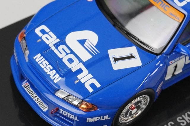 1:43 EBBRO 44188 Nissan Calsonic Skyline R32 JGTC 1994 #1 Blue model car