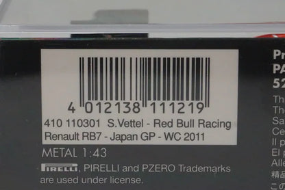 1:43 MINICHAMPS 410110301 Red Bull Racing Renault RB7 Japanese GP 2011 #1 model car