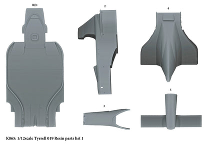 [ Pre-order ] K865 Model Factory Hiro MFH 1:12 Tyrrell 019 1990 Rd.4 Monaco GP #3 S.Nakajima / #4 J.Alesi 1990 Rd.15 Japanese GP #3 S.Nakajima / #4 J.Alesi Fulldetail Kit