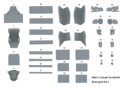 [ Pre-order ] K865 Model Factory Hiro MFH 1:12 Tyrrell 019 1990 Rd.4 Monaco GP #3 S.Nakajima / #4 J.Alesi 1990 Rd.15 Japanese GP #3 S.Nakajima / #4 J.Alesi Fulldetail Kit