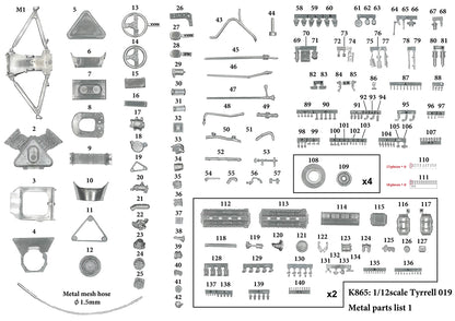[ Pre-order ] K865 Model Factory Hiro MFH 1:12 Tyrrell 019 1990 Rd.4 Monaco GP #3 S.Nakajima / #4 J.Alesi 1990 Rd.15 Japanese GP #3 S.Nakajima / #4 J.Alesi Fulldetail Kit