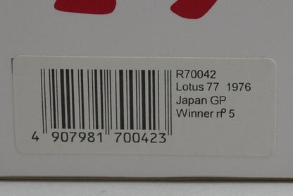 1:43 Rave R70042 Lotus 77 #5 winner of the 1976 Japanese GP M. Andretti model car