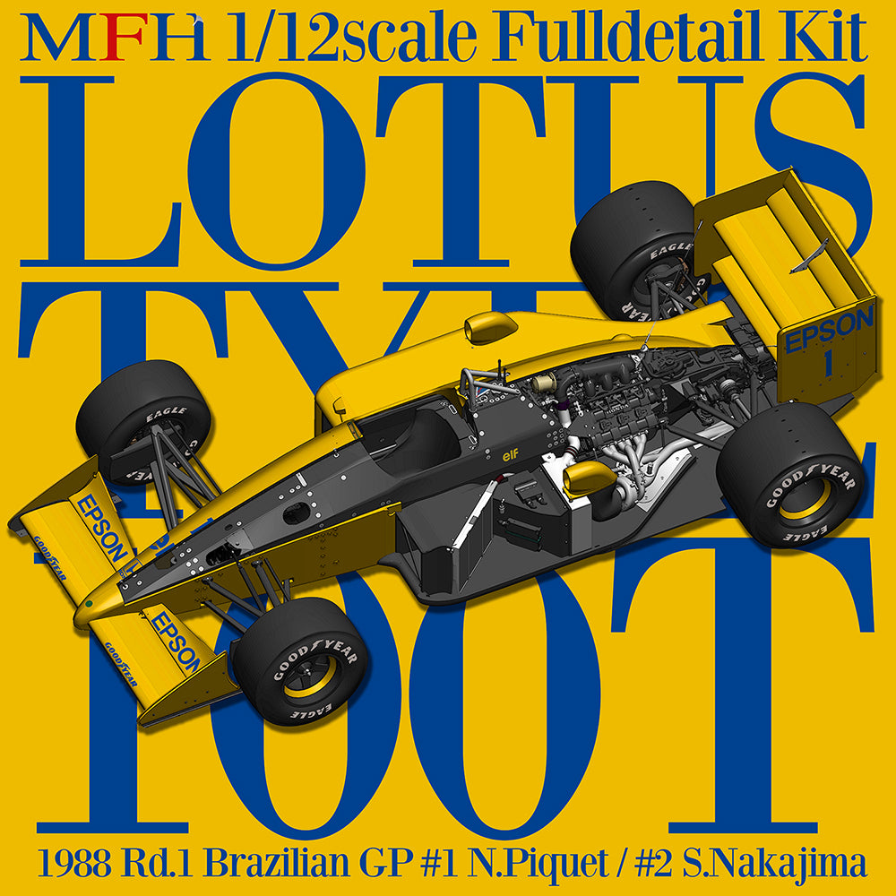 [ Back-order ] Model Factory HIRO K838 1:12 LOTUS TYPE 100T 1988 Rd.1 Brazilian GP #1 N.Piquet / #2 S.Nakajima Fulldetail Kit