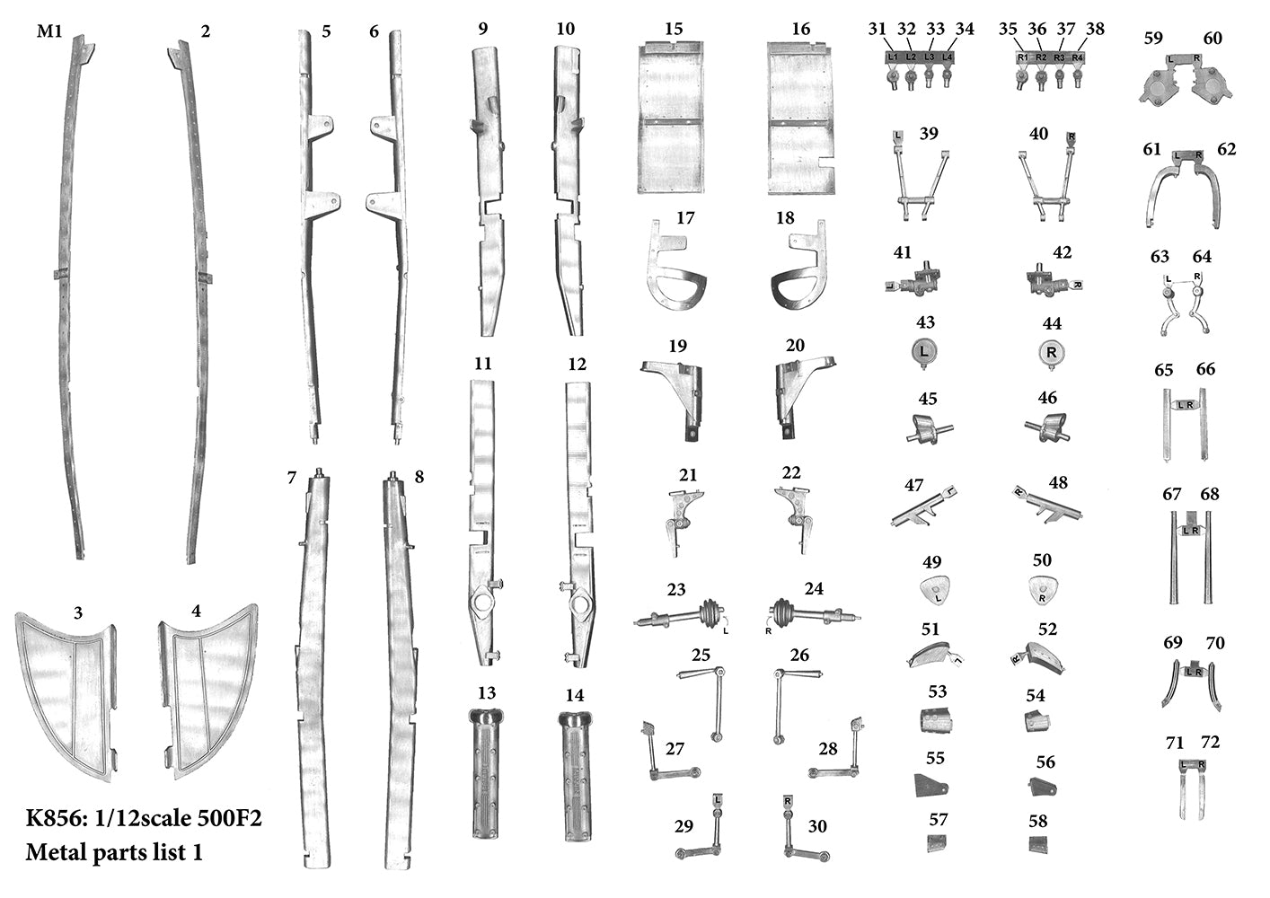 K856 Model Factory Hiro 1:12 500F2 Fulldetail Kit 1952 Rd.5 British GP winner #15 Rd.8 Italian GP winner #12 Alberto Ascari
