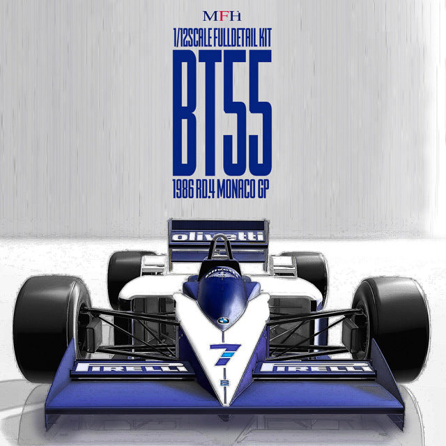 K855 Model Factory Hiro 1:12 BT55 1986 Rd.4 Monaco GP #7 Riccardo Patrese / #8 Elio de Angelis Fulldetail Kit