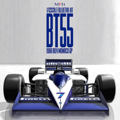 K855 Model Factory Hiro 1:12 BT55 1986 Rd.4 Monaco GP #7 Riccardo Patrese / #8 Elio de Angelis Fulldetail Kit