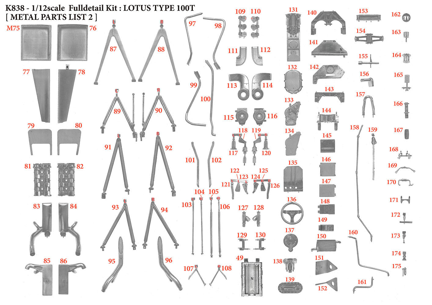 [ Back-order ] Model Factory HIRO K838 1:12 LOTUS TYPE 100T 1988 Rd.1 Brazilian GP #1 N.Piquet / #2 S.Nakajima Fulldetail Kit