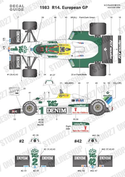 [ Back-order ] Studio27 FD20006 1:20 FW08C European GP 1983 Multimedia Kit